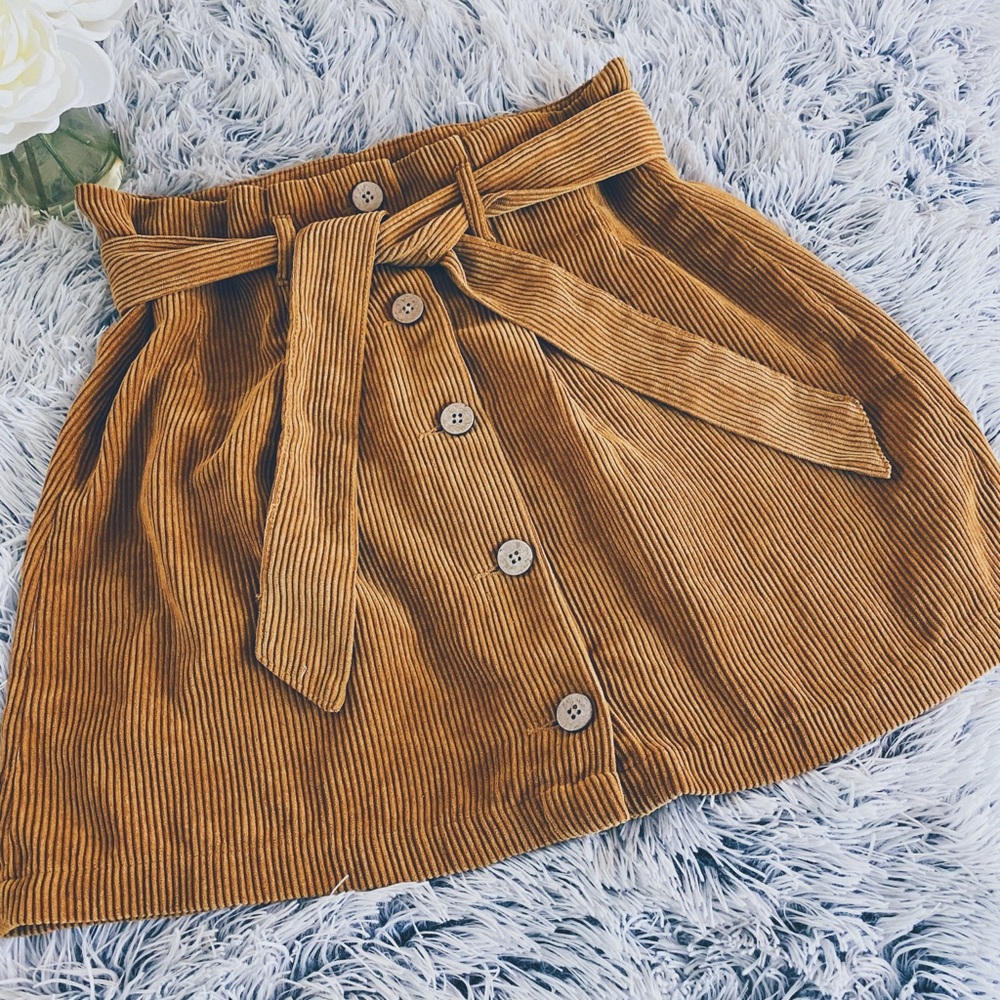 Corduroy a line skirt